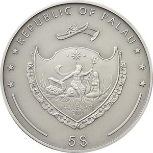 Palau / Five Dollars Silver 2011 Treasures of the World - Ruby - obverse photo