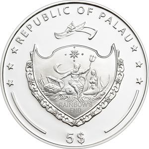 Palau / Five Dollars Silver 2009 Temple of Artemis - obverse photo