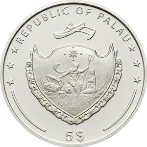 Palau / Five Dollars Silver 2011 Cuddly Bear - obverse photo