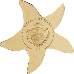 Palau / One Dollar Gold Special Shape - Golden Starfish - obverse photo
