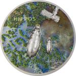 Palau / Silver Ounce 2023 Split Views - Hippos - reverse photo