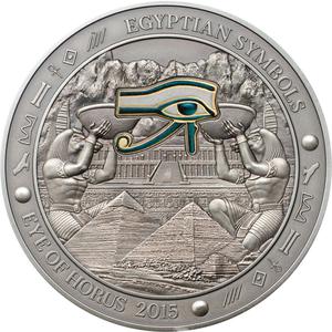 Palau / Silver Three Ounces 2015 Egyptian Symbols - Eye of Horus - reverse photo