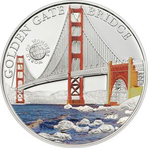 Palau / Five Dollars Silver 2013 Golden Gate Bridge - reverse photo
