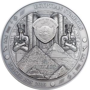 Palau / Silver Three Ounces 2016 Egyptian Symbols - Winged Isis - obverse photo