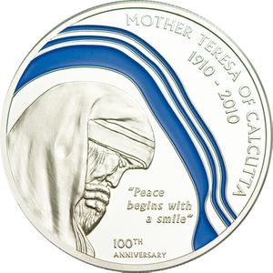 Palau / Silver Half Ounce 2010 Mother Teresa - reverse photo