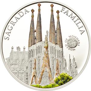 Palau / Five Dollars Silver 2013 Sagrada Familia - reverse photo