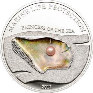 Palau / Five Dollars Silver 2011 Princess of the Sea - reverse photo