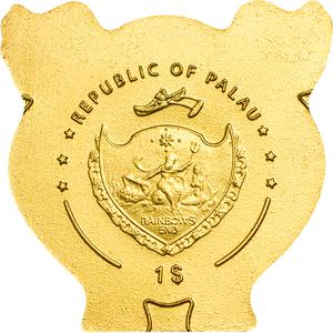 Palau / One Dollar Gold Special Shape - Golden Lucky Pig - obverse photo