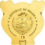 One Dollar Gold Special Shape - Golden Lucky Pig: Photo Coin, Palau, One Dollar Gold Special Shape - Golden Lucky Pig / thumbnail