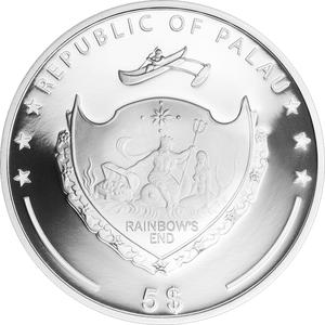 Palau / Five Dollars Silver 2015 Rainbow of the Sea - obverse photo