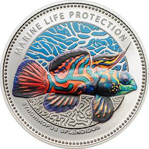 Palau / Five Dollars Silver 2013 Synchiropus Splendidus - reverse photo