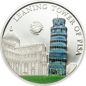 Palau / Five Dollars Silver 2011 Leaning Tower of Pisa - reverse photo