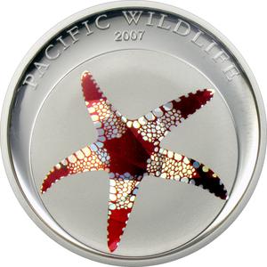 Palau / Five Dollars Silver 2007 Starfish - reverse photo