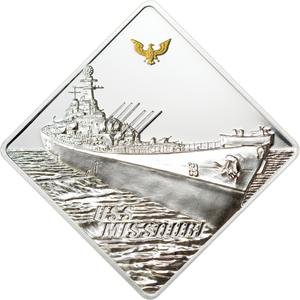 Palau / Silver Two Ounces 2008 USS Missouri - reverse photo