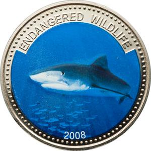 Palau / One Dollar 2008 Tiger Shark - reverse photo