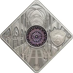 Palau / Silver Fifty Grams 2017 Notre Dame Cathedral - obverse photo