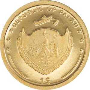 Palau / Gold Gram 2021 Four-leaf Clover - obverse photo