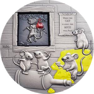 Palau / Silver Two Ounces 2020 Cat and Mice - reverse photo