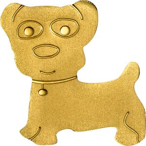 Palau / One Dollar Gold Special Shape - Golden Dog - reverse photo
