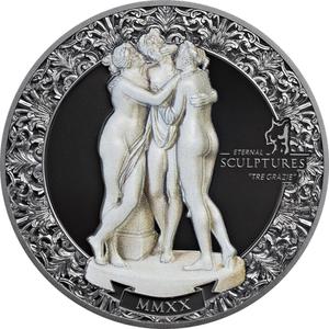 Palau / Silver Two Ounces 2020 The Three Graces - reverse photo