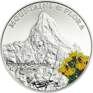 Palau / Five Dollars Silver 2015 Trettachspitze - reverse photo
