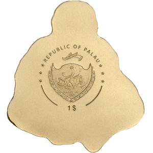 Palau / One Dollar Gold Special Shape - Golden Laughing Buddha - obverse photo