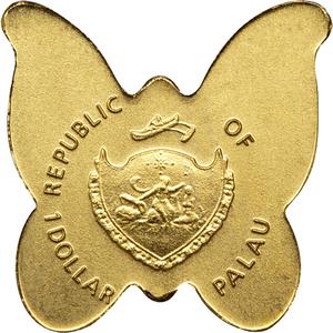 Palau / One Dollar Gold Special Shape - Golden Butterfly - obverse photo