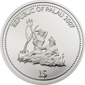 Palau / One Dollar 2007 Surgeonfish - obverse photo