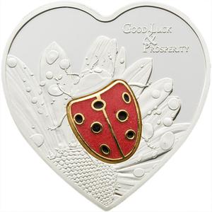 Palau / Five Dollars Silver 2009 Lady Bug in Cloisonne - reverse photo