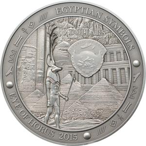 Palau / Silver Three Ounces 2015 Egyptian Symbols - Eye of Horus - obverse photo