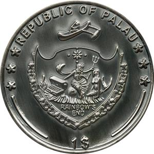 Palau / One Dollar - Poker Hole Cards - Cowboys - obverse photo