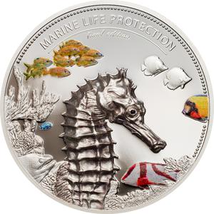 Palau / Silver Two Ounces 2017 Sea Horse - reverse photo