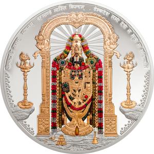 Palau / Silver Three Ounces 2014 Lord Venkateswara - reverse photo