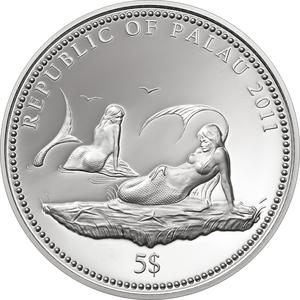 Palau / Five Dollars Silver 2011 Anemonefish - obverse photo