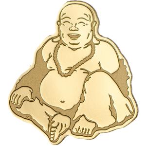 Palau / One Dollar Gold Special Shape - Golden Laughing Buddha - reverse photo