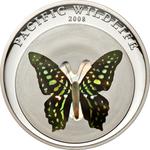 Five Dollars Silver 2008 Green-Black Butterfly: Photo Coin, Palau, Five Dollars Silver 2008 Green-Black Butterfly / thumbnail