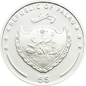 Palau / Five Dollars Silver 2012 Brandenburg Gate - obverse photo