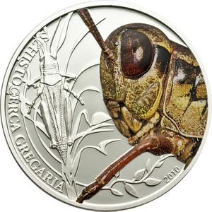 Palau / Silver Half Ounce 2010 Grasshopper - reverse photo