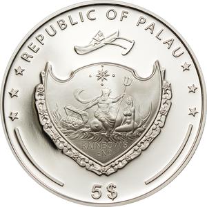 Palau / Five Dollars Silver 2010 Blue Pearl - obverse photo
