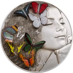Palau / Silver Five Ounces 2018 Exotic Butterflies - Dream Edition - reverse photo
