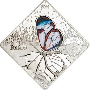 Palau / Silver Fifty Grams 2014 Greta Oto Glasswing - obverse photo