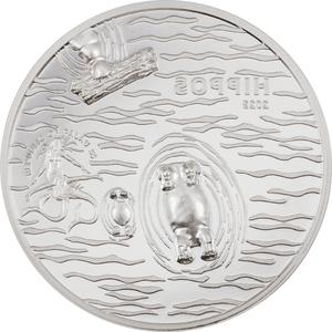 Palau / Silver Ounce 2023 Split Views - Hippos - obverse photo