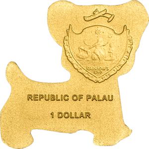 Palau / One Dollar Gold Special Shape - Golden Dog - obverse photo