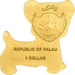 One Dollar Gold Special Shape - Golden Dog: Photo Coin, Palau, One Dollar Gold Special Shape - Golden Dog / thumbnail