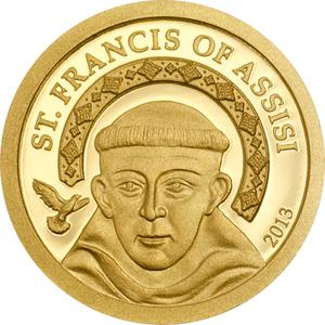 Palau / Gold Half Gram 2013 Saint Francis of Assisi - reverse photo
