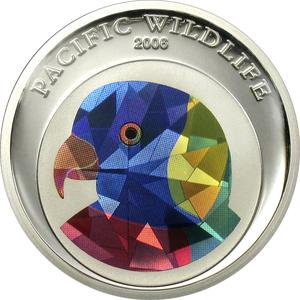 Palau / Five Dollars Silver 2006 Rainbow Lorikeet - reverse photo