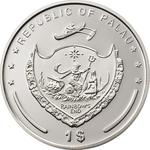 One Dollar 2009 Orange-lined Triggerfish: Photo Coin, Palau, One Dollar 2009 Orange-lined Triggerfish / thumbnail