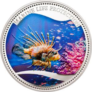 Palau / One Dollar 2009 Red Lionfish - reverse photo