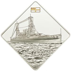 Palau / Silver Two Ounces 2011 HMAS Australia - reverse photo