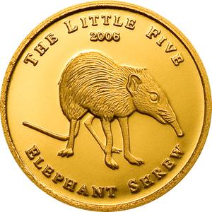 Palau / Gold Half Gram 2006 Elephant Shrew - reverse photo